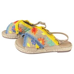 Sam Edelman Kids Kayden Slingback Sandals Floral Embroidered Girl's 3 NEW